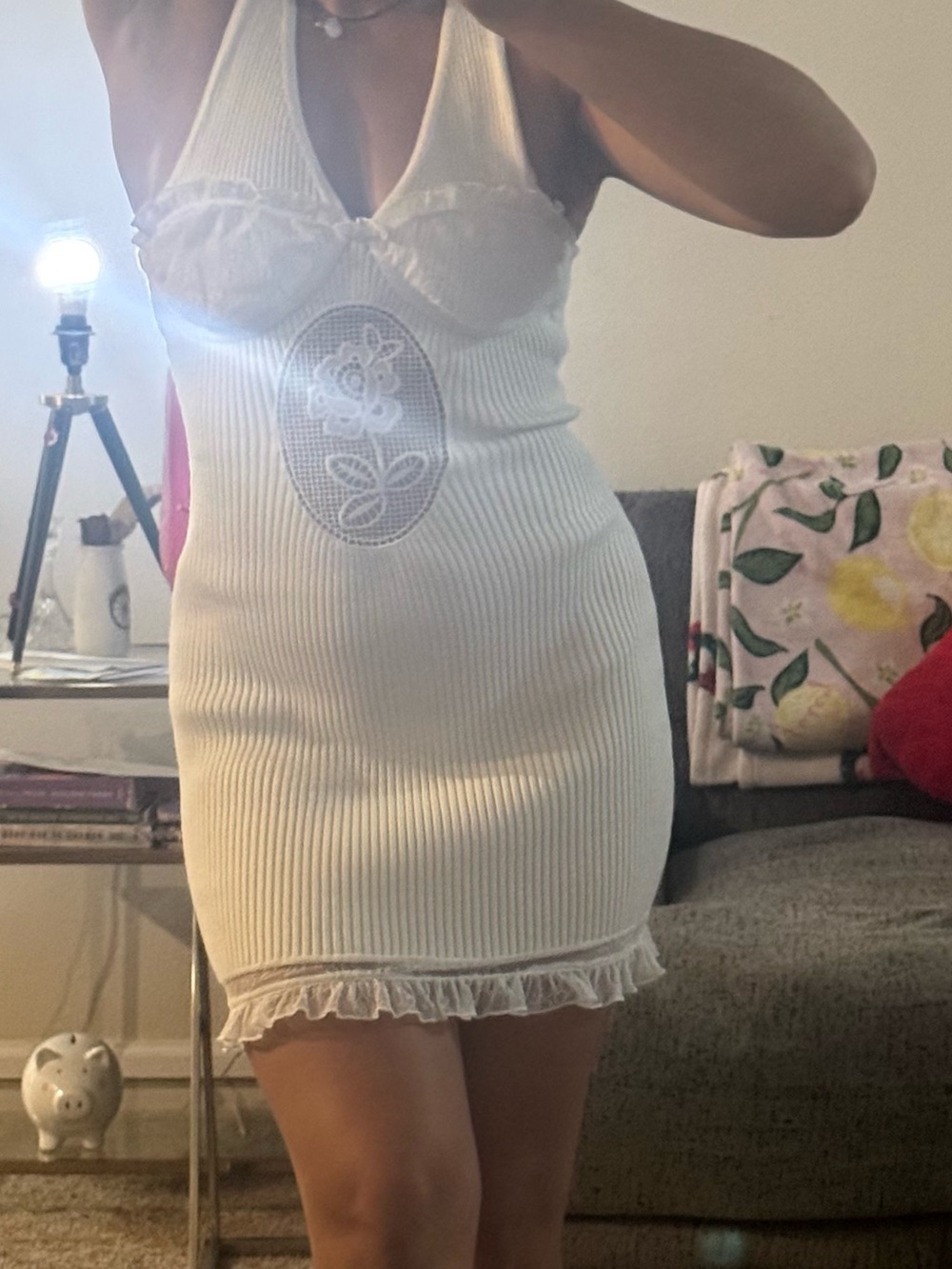 For Love and Lemons Mesh Knit Mini Dress